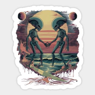 Alien surfing 88077 Sticker